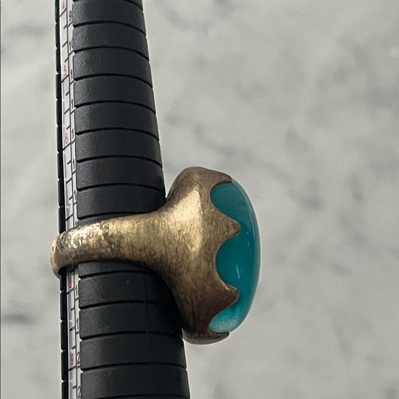 Vintage Y2K Oversized Blue Stone Women's Ring - Picture 6 of 8